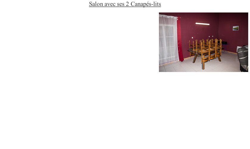 Salon avec ses 2 Canapés-lits
