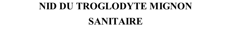 NID DU TROGLODYTE MIGNON SANITAIRE